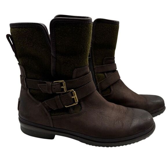 Ugg Australia Simmens Stout Leather Waterproof Boots Brown Size 10 - Picture 1 of 15